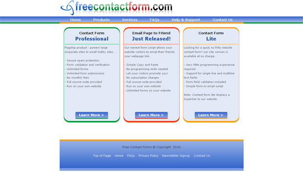 Freecontactform.com 15 Nice Solutions for Free Contact Form Services